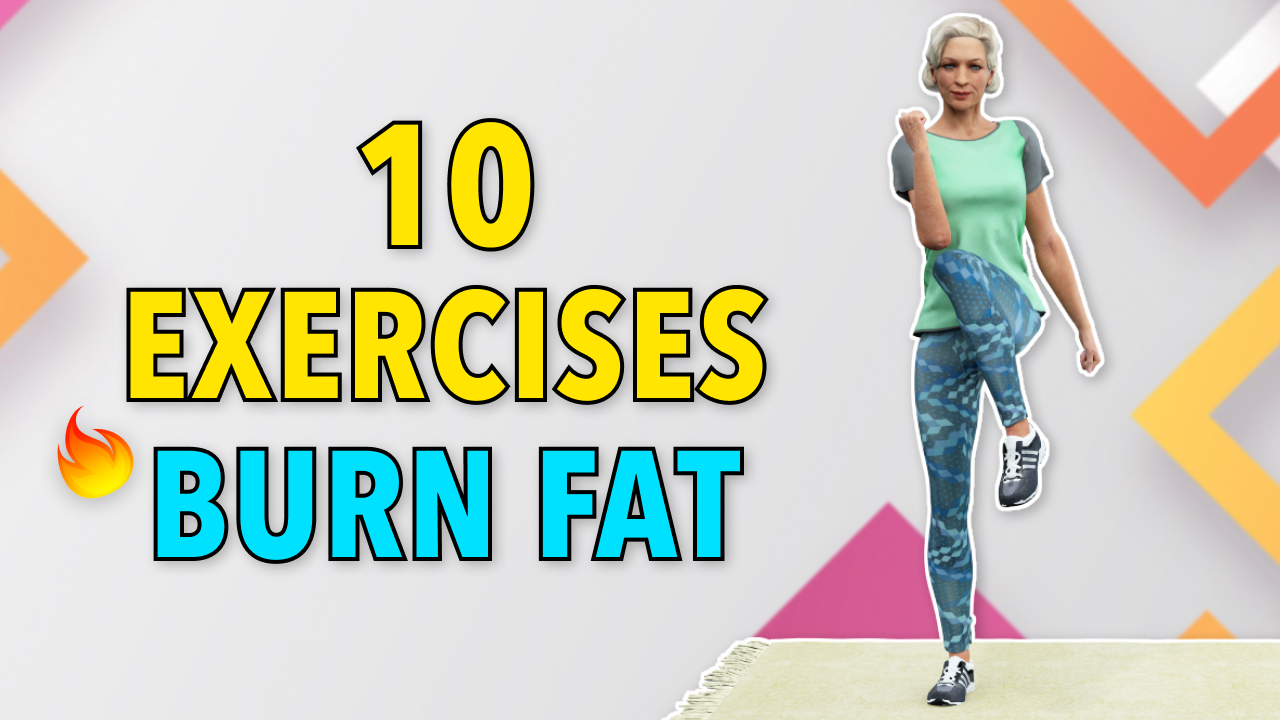 10 FAT BURNING EXERCISES FOR SENIORS - LOSING BODY FAT AT HOME